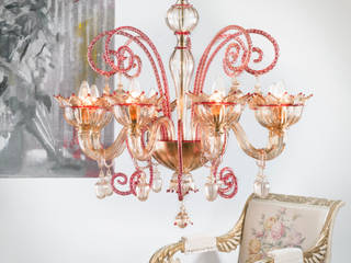 MOCENIGO - classic red and amber chandelier, YourMurano Lighting YourMurano Lighting Dapur Klasik Kaca