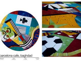 BARCELONA CAFE , BAGHDAD ., Martin Brown Mosaics Martin Brown Mosaics Salle à mangerTables
