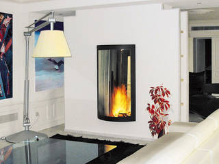 Pictofocus 1400 Double Fronted Fire homify Salas de estilo moderno Chimeneas y accesorios