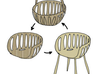 "BASKET CHAIR” for Gaber, Alessandro Busana Designstudio Alessandro Busana Designstudio Dining roomChairs & benches