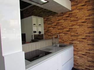cristal visión , modern kitchen modern kitchen مطبخ
