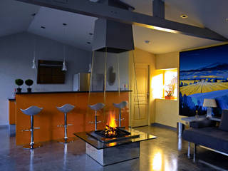 cheminée pyramidale en verre, Bloch Design Bloch Design Modern Living Room Fireplaces & accessories