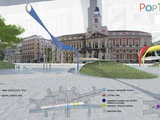 POP TOOLS - CONCURSO INTERNACIONAL DE IDEAS PARA LA ORDENACIÓN DEL ÁMBITO DE LA PUERTA DEL SOL DE MADRID, studioLO architetti studioLO architetti Jardines eclécticos