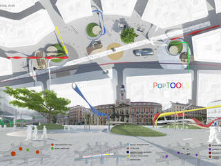 POP TOOLS - CONCURSO INTERNACIONAL DE IDEAS PARA LA ORDENACIÓN DEL ÁMBITO DE LA PUERTA DEL SOL DE MADRID, studioLO architetti studioLO architetti 에클레틱 주택