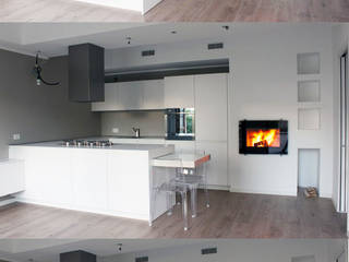 RISTRUTTURAZIONE DI UN APPARTAMENTO CON CUCINA A VISTA, Laura Lucente Architetto Laura Lucente Architetto Cocinas de estilo moderno