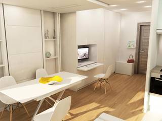 Rénovation d'un studio "neuf", Design By Solène Utard Design By Solène Utard Living roomTV stands & cabinets