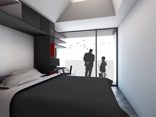 Prototipo de VPO unifamiliar adosada (VMEJÓ), Q:NØ Arquitectos Q:NØ Arquitectos Phòng ngủ phong cách Địa Trung Hải