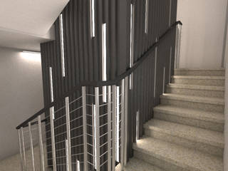 Instalación de ascensor Cantalejo (Segovia), Q:NØ Arquitectos Q:NØ Arquitectos Industrial corridor, hallway & stairs