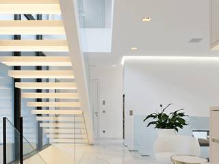 Casa M, monovolume architecture + design monovolume architecture + design Modern corridor, hallway & stairs