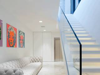 Casa M, monovolume architecture + design monovolume architecture + design Modern corridor, hallway & stairs