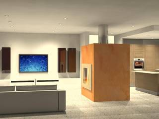 PROGETTO CUCINA E ZONA LIVING VILLA A VICENZA, carlo tosin carlo tosin Rooms