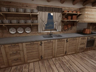 Cascina di Montagna, studiosagitair studiosagitair Rustic style kitchen