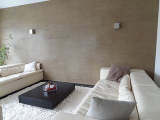Wohnraum in FFB, Wände mit Charakter Wände mit Charakter Ruang Keluarga Modern