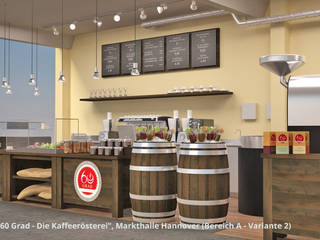 "60 Grad" + "Bäckerei Gaues" - Markthalle Hannover - Innenarchitektur , GID / GOLDMANN-INTERIOR-DESIGN GID / GOLDMANN-INTERIOR-DESIGN Коммерческие помещения