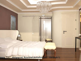 Innenarchitektonische Neugestaltung Apartment "T.V." - Wolgograd, Russland, GID / GOLDMANN-INTERIOR-DESIGN GID / GOLDMANN-INTERIOR-DESIGN Phòng ngủ phong cách hiện đại