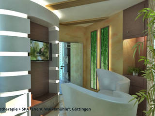 Innenarchitektonische Neugestaltung Physio+SPA in der ehem. Walkemühle - Göttingen, GID / GOLDMANN-INTERIOR-DESIGN GID / GOLDMANN-INTERIOR-DESIGN Bedrijfsruimten