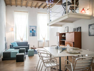 via delle Orfane, con3studio con3studio Phòng khách: thiết kế nội thất · bố trí · ảnh
