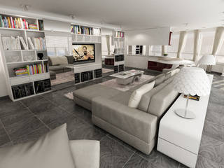 Attico a Lugano, studiosagitair studiosagitair Modern living room
