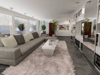 Attico a Lugano, studiosagitair studiosagitair Modern living room