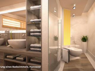 Sanierung eines Badezimmers mit neuer Innenarchitektur - Burgdorf, GID / GOLDMANN-INTERIOR-DESIGN GID / GOLDMANN-INTERIOR-DESIGN Modern Banyo