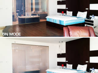 Residencia privada en "Emirates Hills", Vidrios de privacidad Vidrios de privacidad Ванная комната в эклектичном стиле