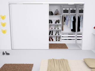Ankleideraum hinter Schiebetüre, meine möbelmanufaktur GmbH meine möbelmanufaktur GmbH BedroomWardrobes & closets