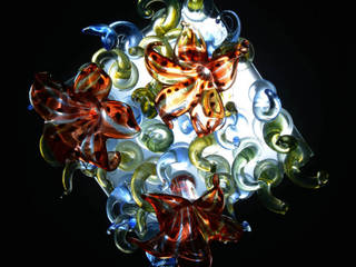 Figlights. Artisan glass chandelier-style accessories for downlights and spotlights, A Flame with Desire A Flame with Desire Salas / recibidores
