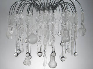 Custom glass waterfall style chandeliers, A Flame with Desire A Flame with Desire Eclectic style kitchen