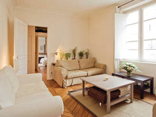 Rénovation d'un appartement haussmannien pour mise en location saisonnière, Parisdinterieur Parisdinterieur Living room