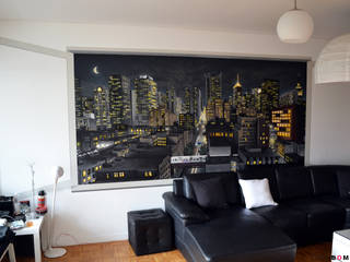 Vue urbaine en trompe l'oeil, Lyonbombing Lyonbombing Modern living room