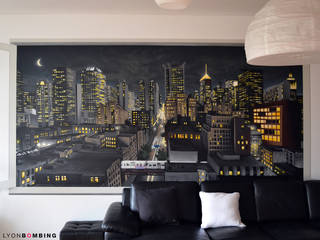 Vue urbaine en trompe l'oeil, Lyonbombing Lyonbombing Modern living room