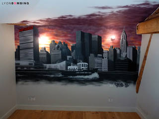 Chambre New York, Lyonbombing Lyonbombing Dormitorios de estilo moderno