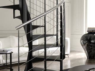 Escalera de caracol con eje helicoidal, Enesca Enesca Corridor, hallway & stairs Stairs