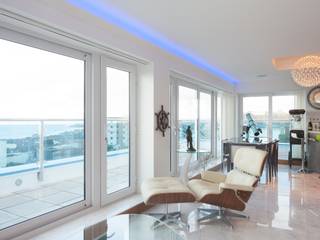 Coastal Penthouse, Yorkshire Design Associates Yorkshire Design Associates Salon moderne