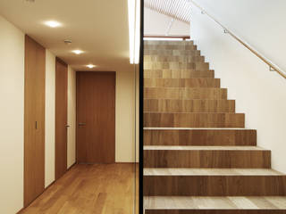 HAUS D, Dietrich | Untertrifaller Architekten ZT GmbH Dietrich | Untertrifaller Architekten ZT GmbH Corridor, hallway & stairs