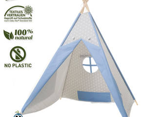 KINDER-SPIELZELT GRAU-BLAU, my-teepee® my-teepee® Dormitorios infantiles modernos: