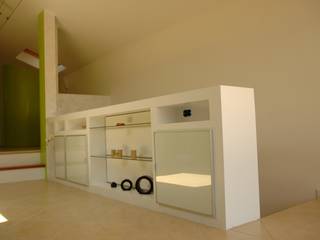 librerie, parapetti in cartongesso e pitture texurizzate, Dipinture Valeri snc Dipinture Valeri snc Modern living room