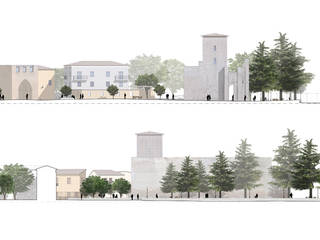 Piazza della Rocca a Pieve di Cento, dieci+quattro architettura dieci+quattro architettura