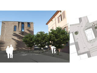 Piazza della Rocca a Pieve di Cento, dieci+quattro architettura dieci+quattro architettura