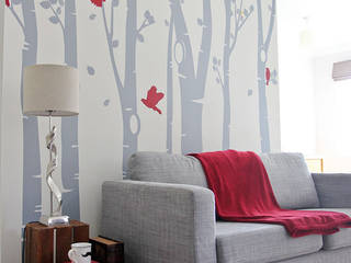 Birch Tree Forest wall sticker, Vinyl Impression Vinyl Impression Tường & sàn phong cách hiện đại