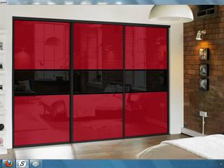 REd Sliding Doors, Wardrobe Design Online Wardrobe Design Online Sypialnia