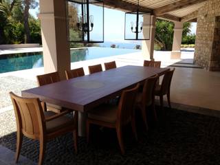 Vulcani outdoor Table, Concrete LCDA Concrete LCDA Modern balcony, veranda & terrace