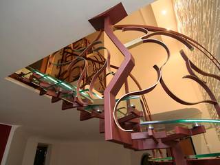 Iron Tree Stair, Marco Maria Statella - Architect Marco Maria Statella - Architect غرفة المعيشة إضاءة