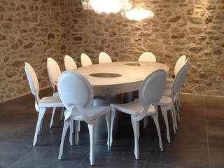 Oval concrete Tables, Concrete LCDA Concrete LCDA Cocinas de estilo moderno