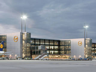 Flughafen Frankfurt Hochbau A-West, 2012, Conceptlicht GmbH Conceptlicht GmbH Gewerbeflächen