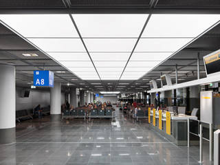 Flughafen Frankfurt Hochbau A-West, 2012, Conceptlicht GmbH Conceptlicht GmbH Gewerbeflächen