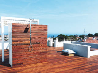 Terrazza del Notaio, studio architettura battistelli roccheggiani studio architettura battistelli roccheggiani 露臺