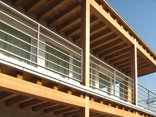 Casa in legno - Caravaggio (BG), Marlegno Marlegno Casas de madeira Madeira Acabamento em madeira