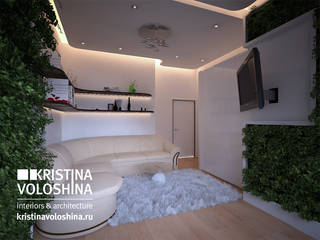 Современная квартира в Королеве стиль бионика, kristinavoloshina kristinavoloshina Гостиная в стиле модерн