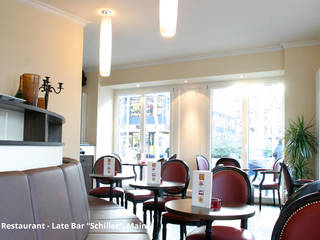 Innenarchitektonische Neugestaltung Café-Restaurant-Late Bar "Schiller" - Mainz, GID / GOLDMANN-INTERIOR-DESIGN GID / GOLDMANN-INTERIOR-DESIGN 商业空间